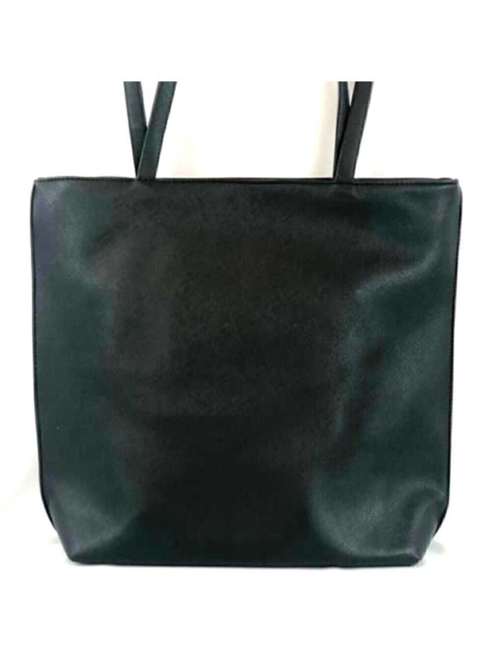 Vegan Black Leather Tote Bag